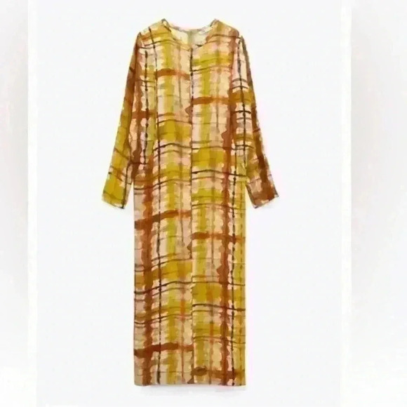 Zara Tie Dye Printed Flowy Long Dress - Picture 2 of 3